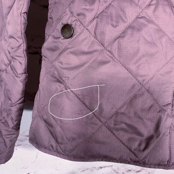 Eddie Bauer Quilted Jacket Medium Mauve Purple Fall Layering Classic Core Style - Picture 7 of 13